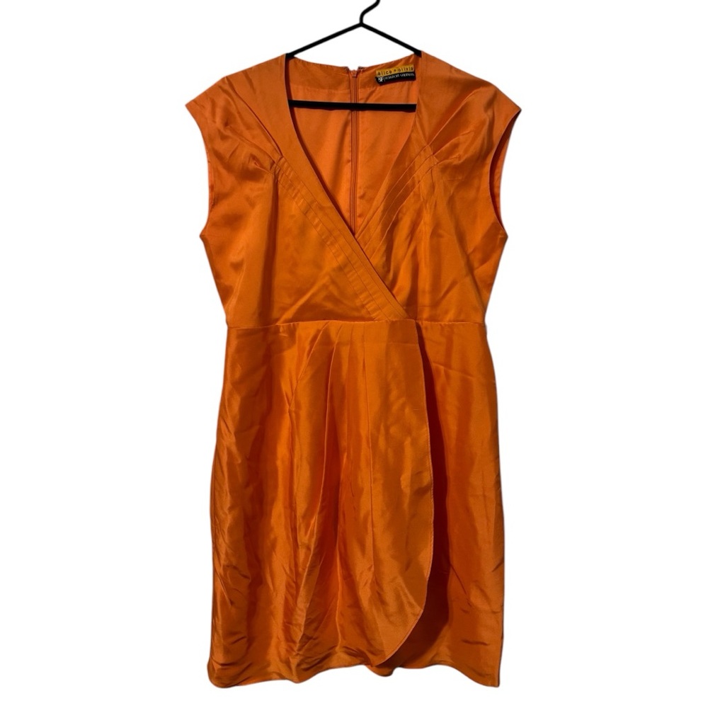 Alice + Olivia Orange Silk Sleeveless Dress